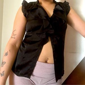 Black TOP PEPLUM - HAUT Noir PEPLUM 25$